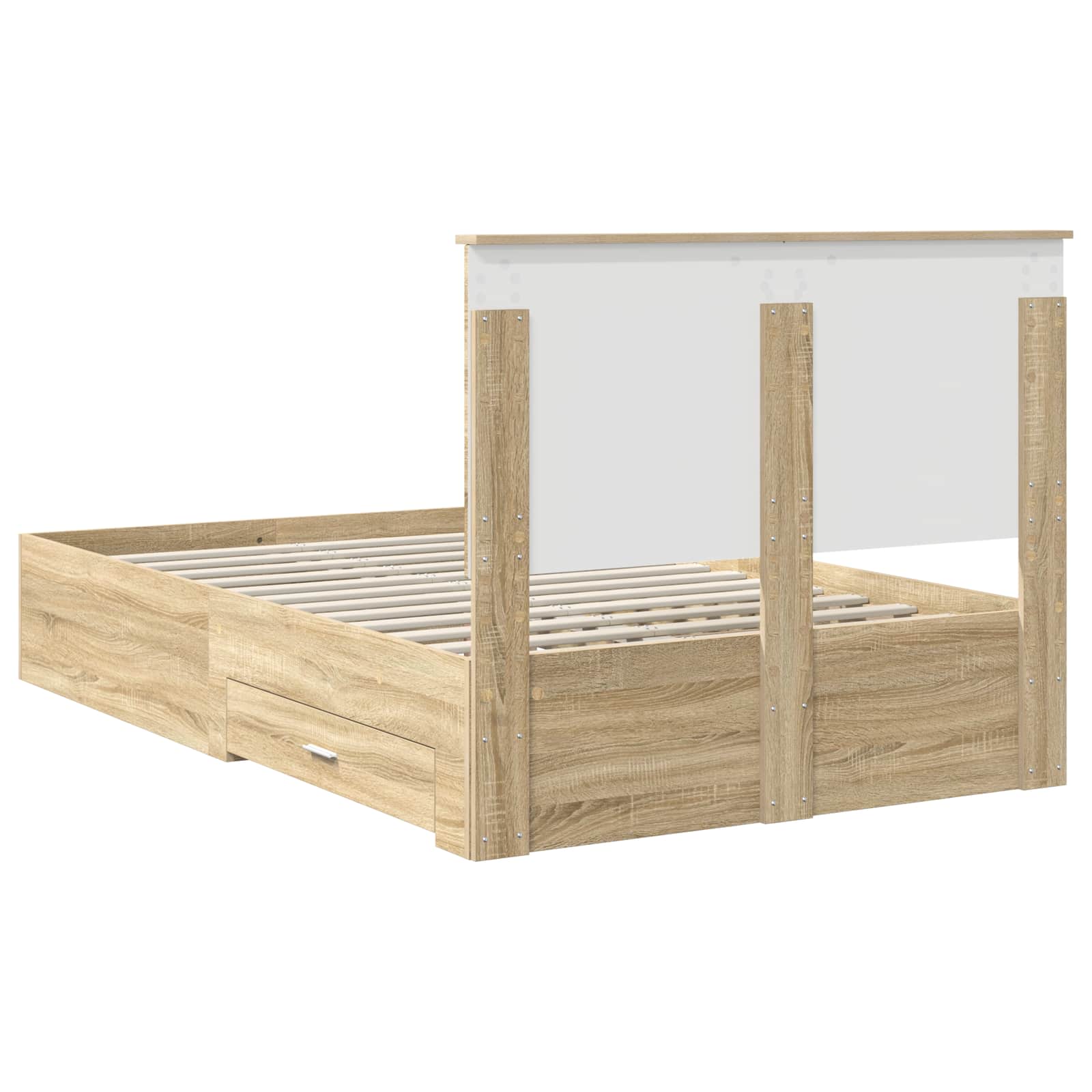 Sängram med huvudgavel Sonoma-ek 120 x 200 cm Konstruerat trä