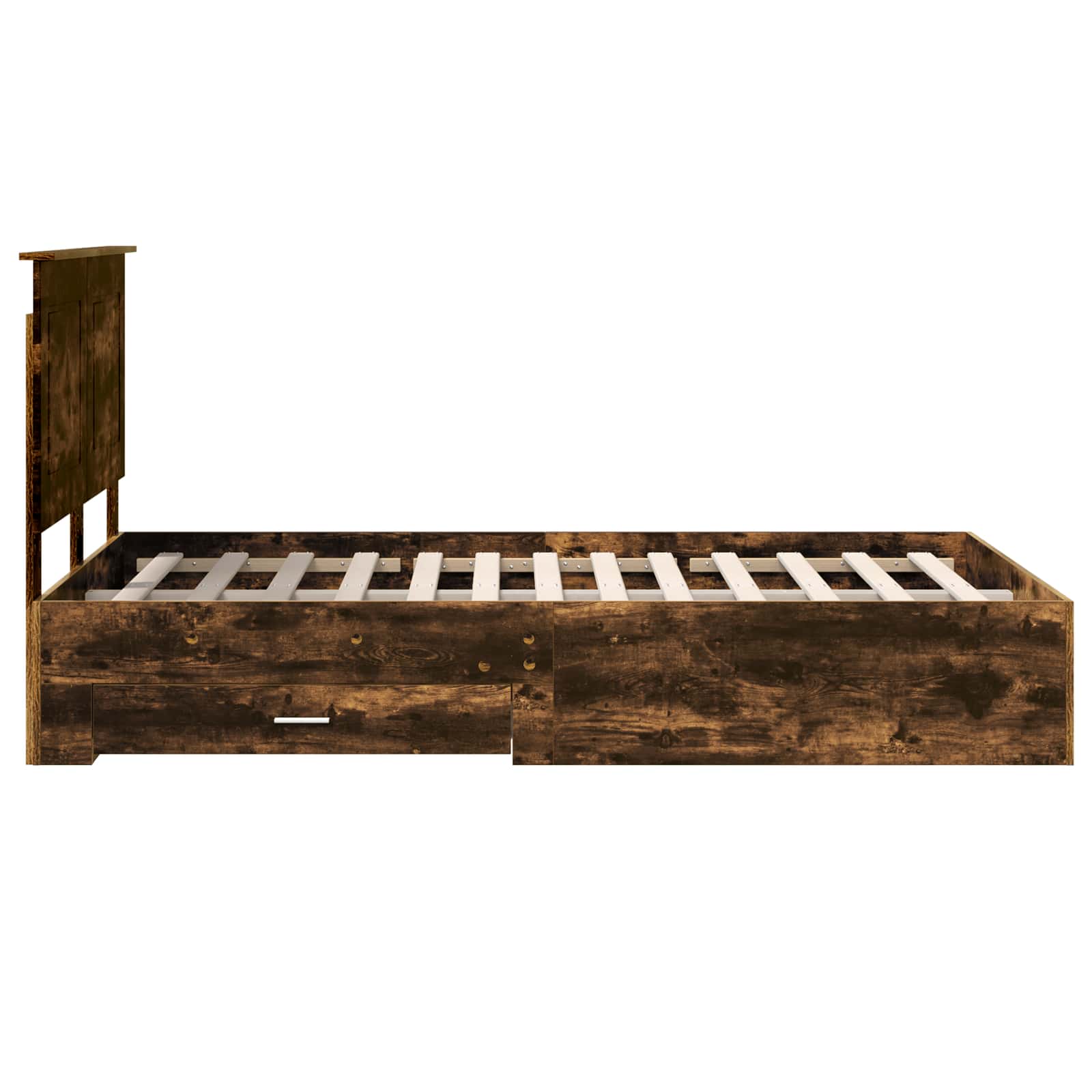 Sängram med huvudgavel Rökt ek 120 x 200 cm Konstruerat trä