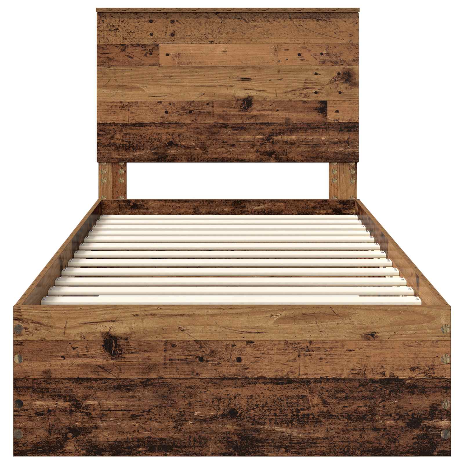 Sängram med huvudgavel Gammalt trä 100 x 200 cm Konstruerat trä