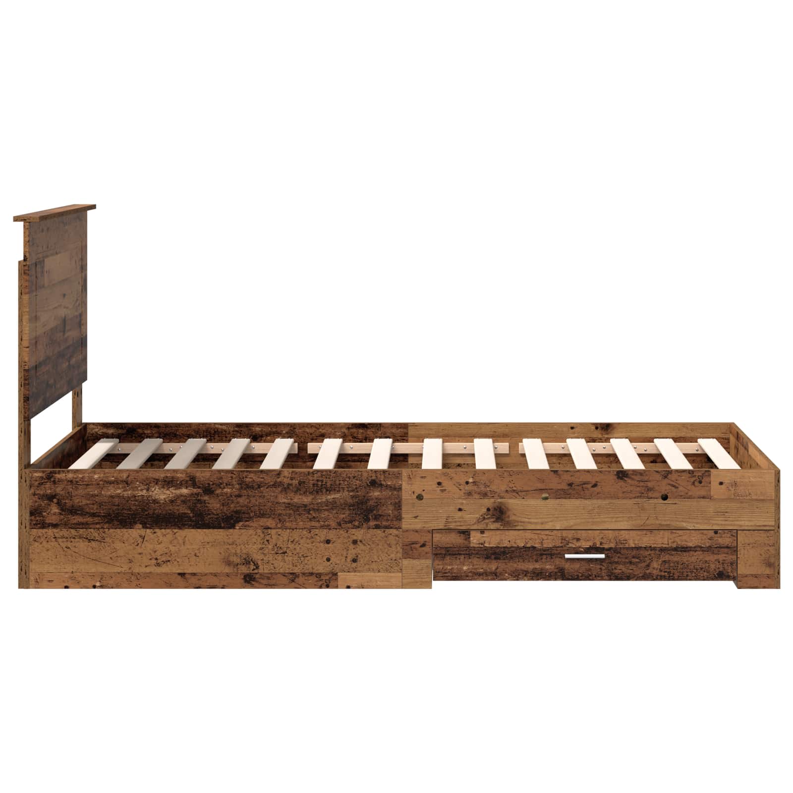 Sängram med huvudgavel Gammalt trä 100 x 200 cm Konstruerat trä