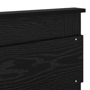 Sängram med madrass med låda Svart 160 x 200 cm Massiv furu