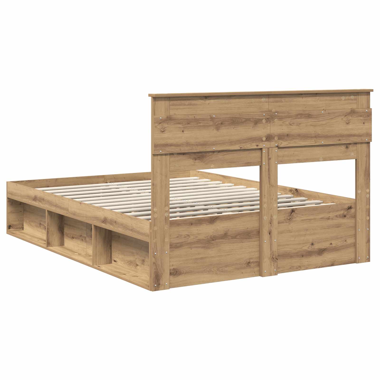 Sängram med huvudgavel Artisan Ek 140 x 200 cm Massiv furu