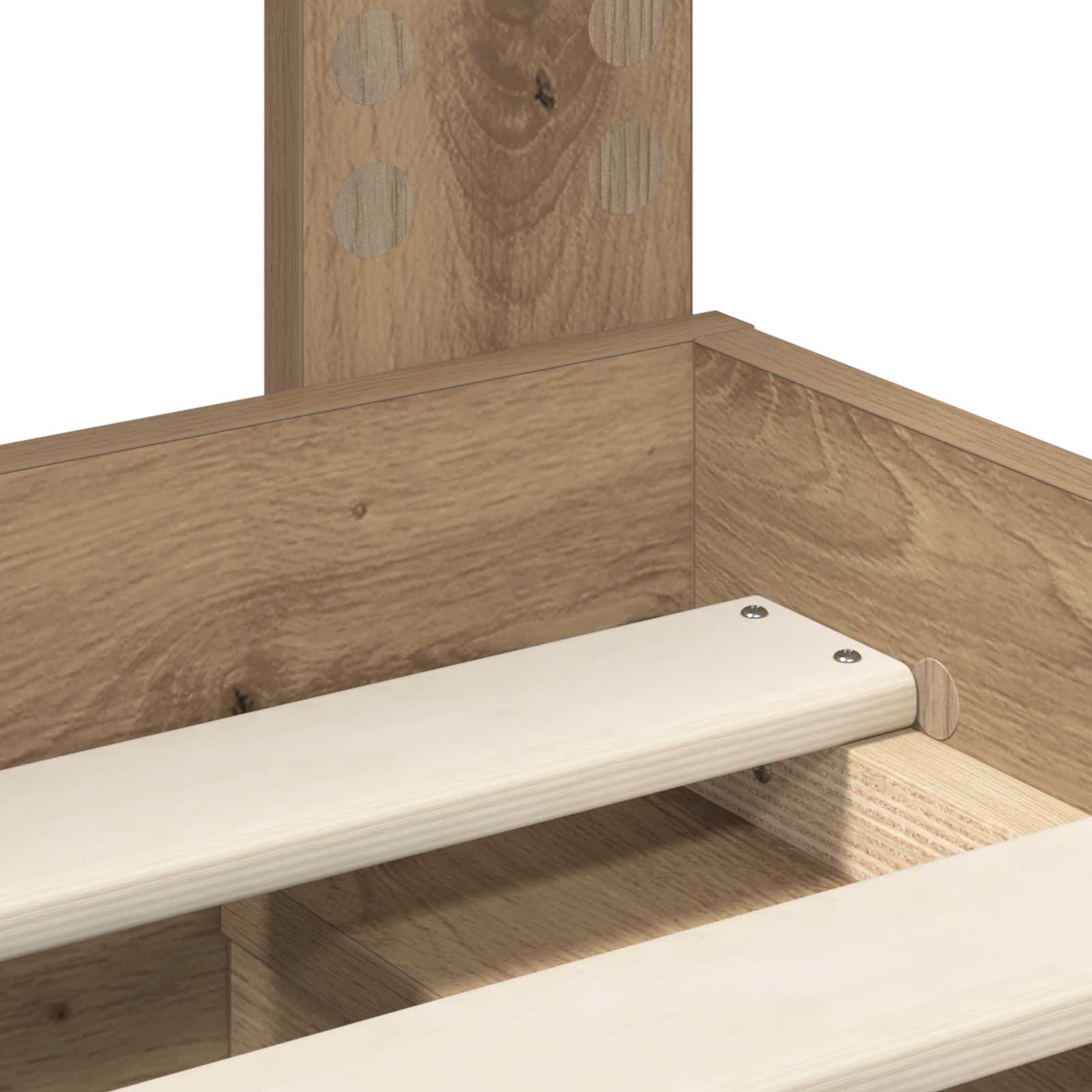 Sängram med madrass Artisan Ek 135 x 190 cm Massiv furu