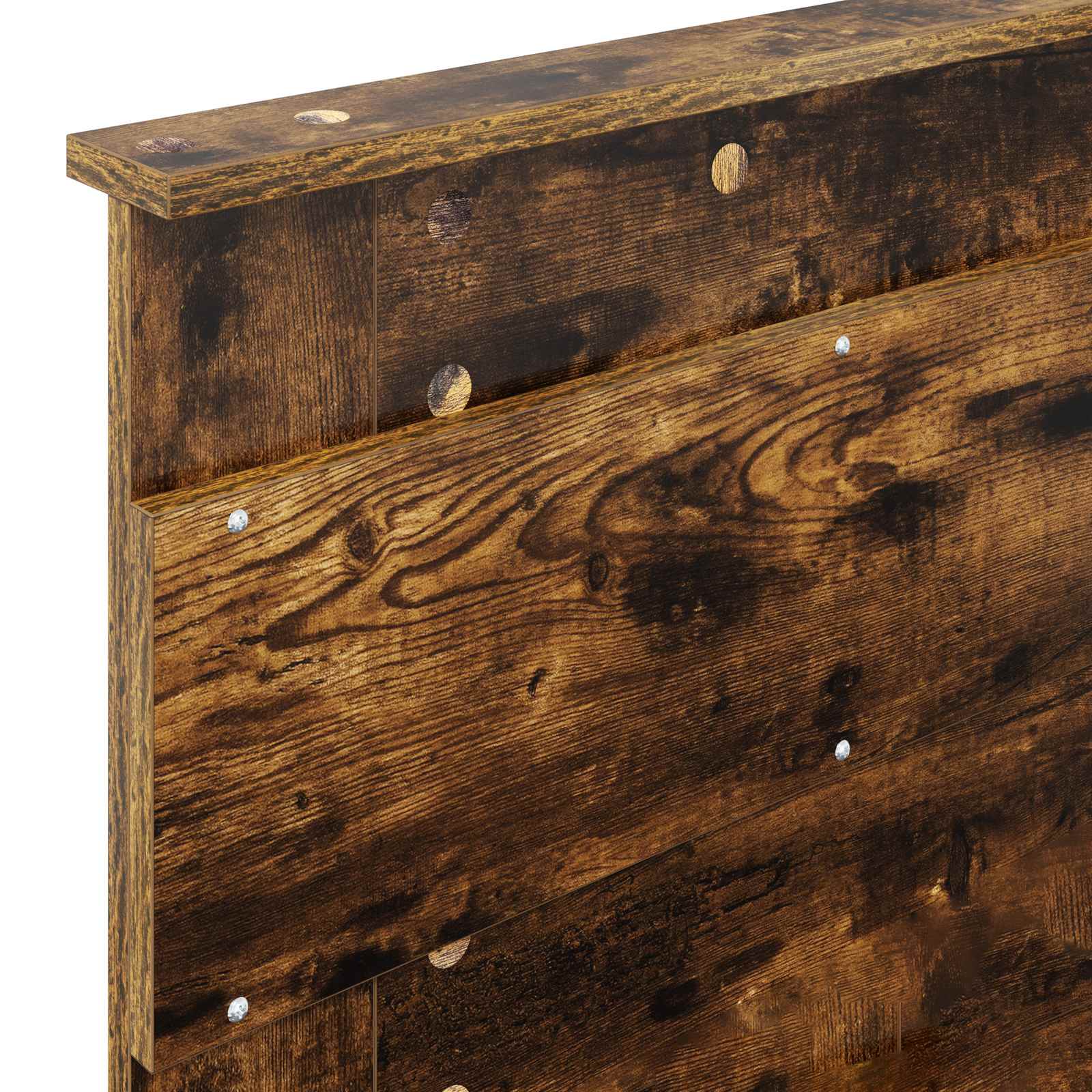 Sängram med madrass med låda Rökt ek 100 x 200 cm Massiv furu