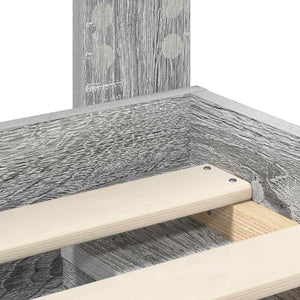 Sängram med huvudgavel Grå Sonoma 100 x 200 cm Massiv furu