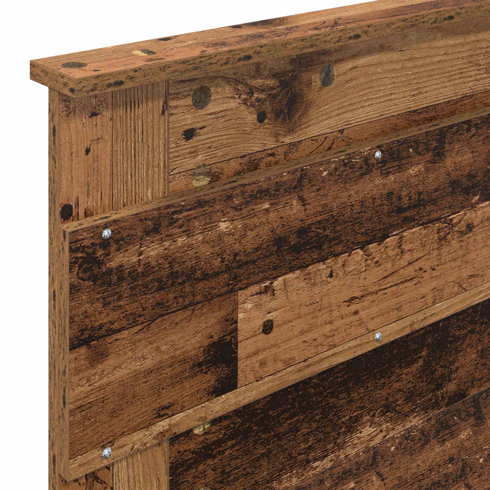 Sängram med huvudgavel Gammalt trä 90 x 190 cm Massiv furu