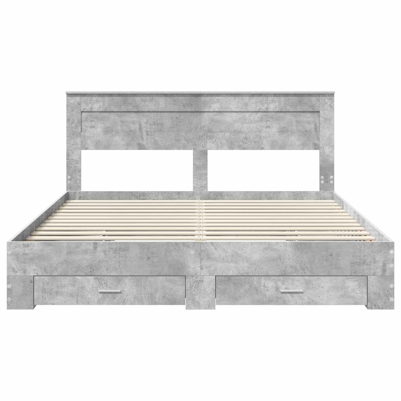 Sängram med huvudgavel Betonggrå 180 x 200 cm Konstruerat trä