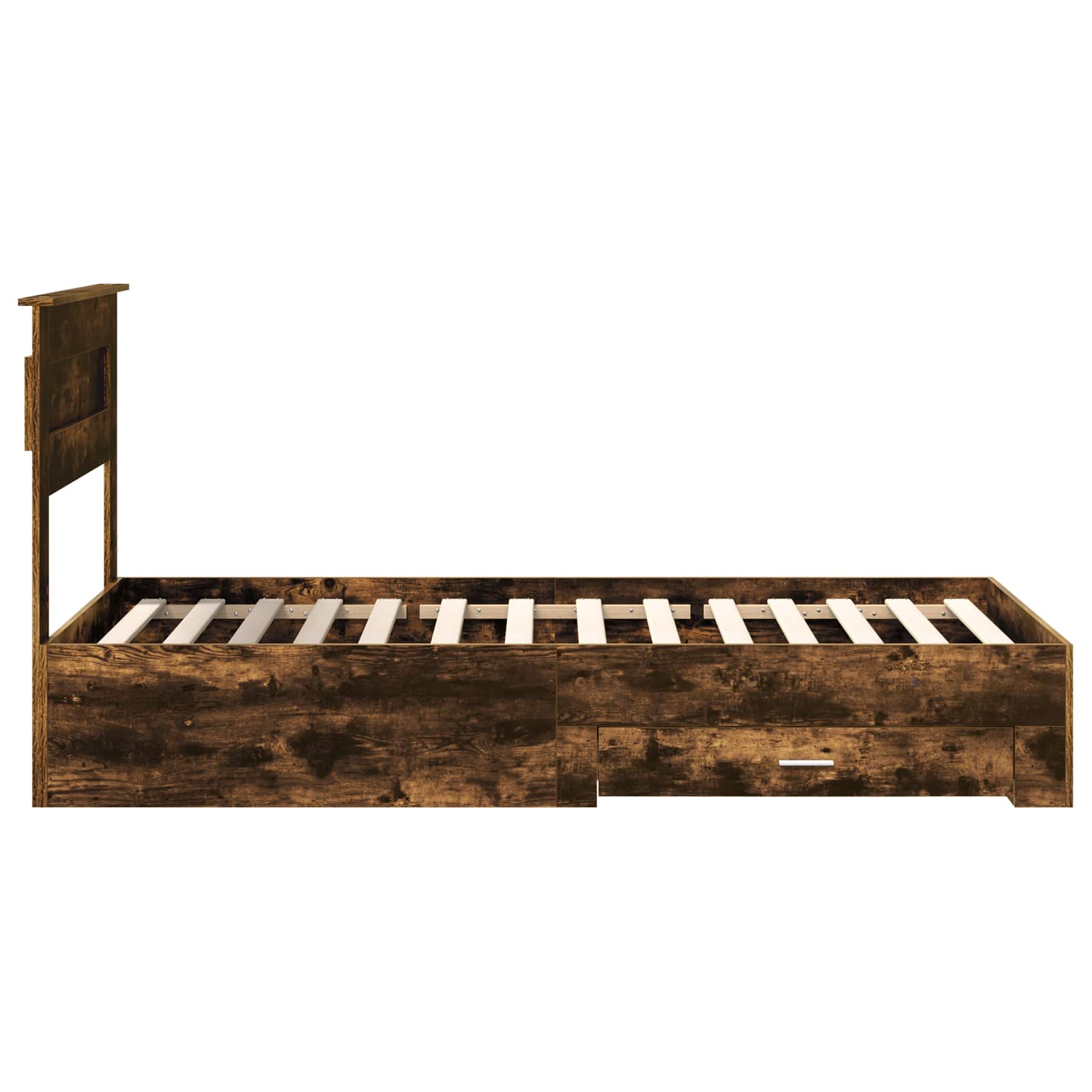 Sängram med låda med huvudgavel med lagring Konstruerat trä