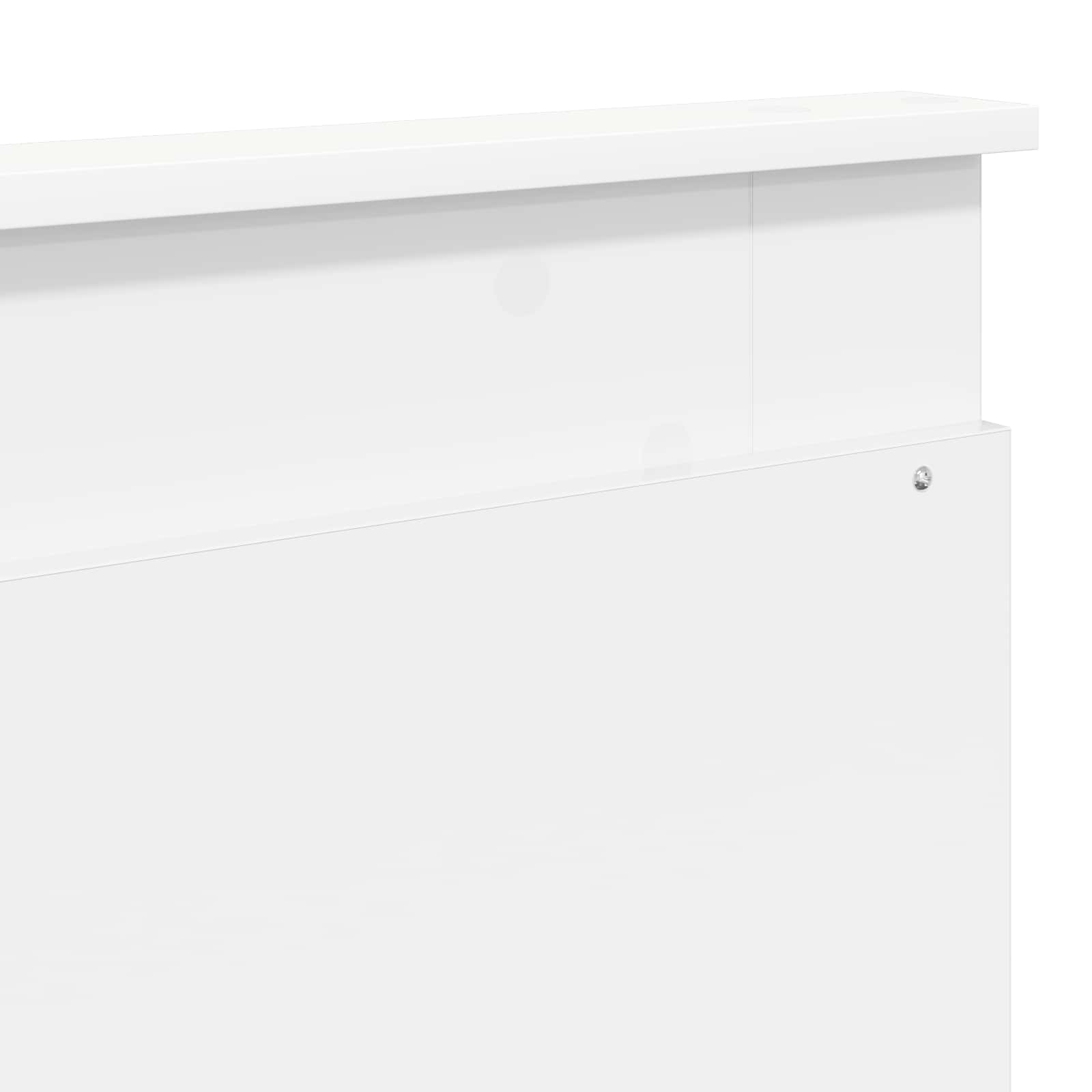 Sängram med huvudgavel Vit 200 x 200 cm Massiv furu