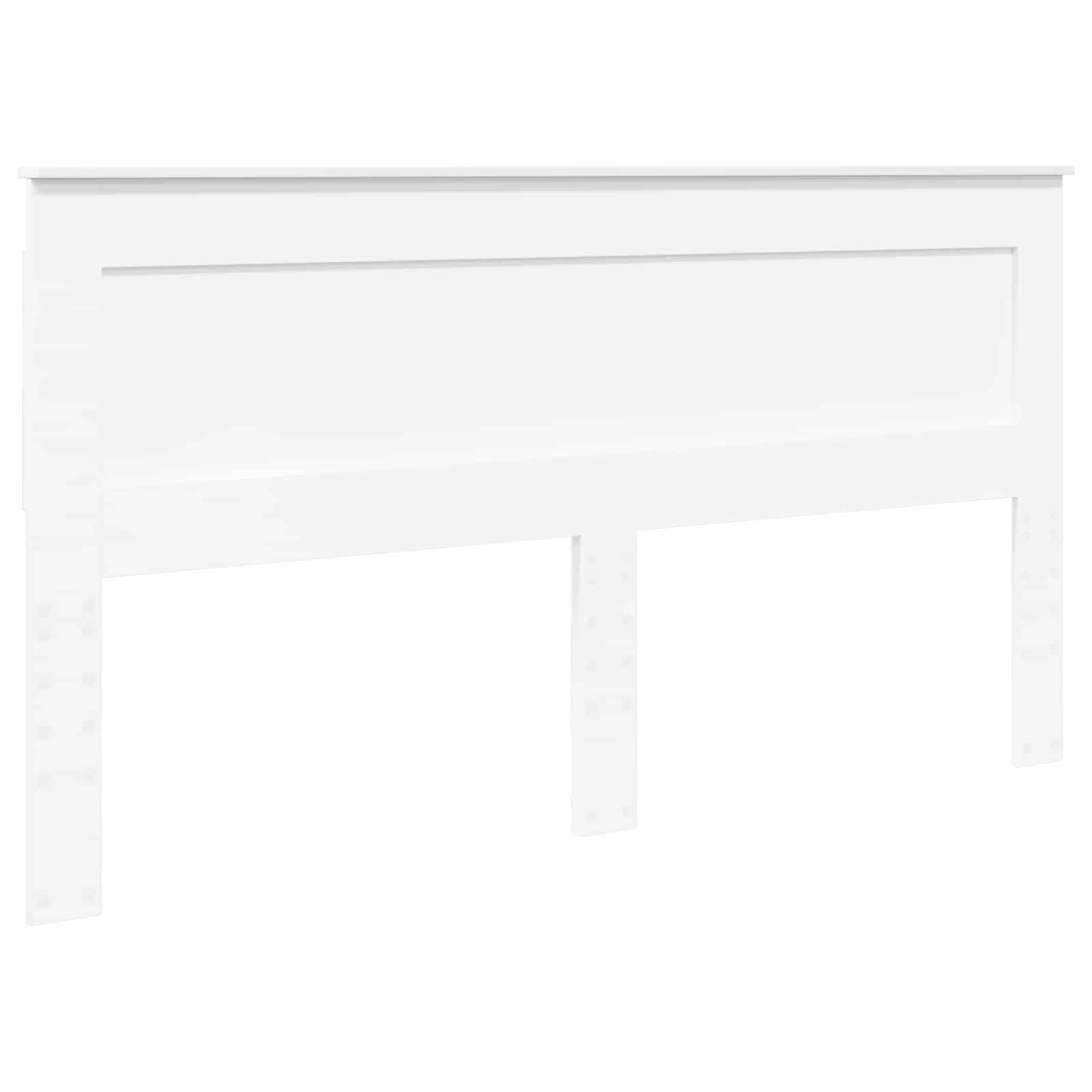 Sängram med huvudgavel Vit 200 x 200 cm Massiv furu