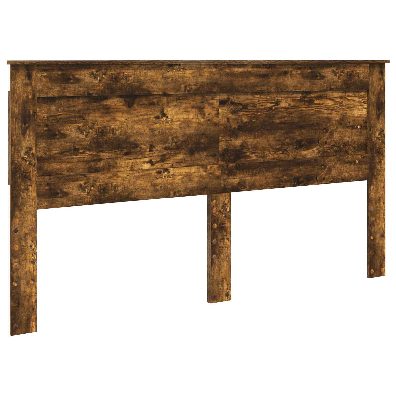 Sängram med huvudgavel Rökt ek 200 x 200 cm Massiv furu