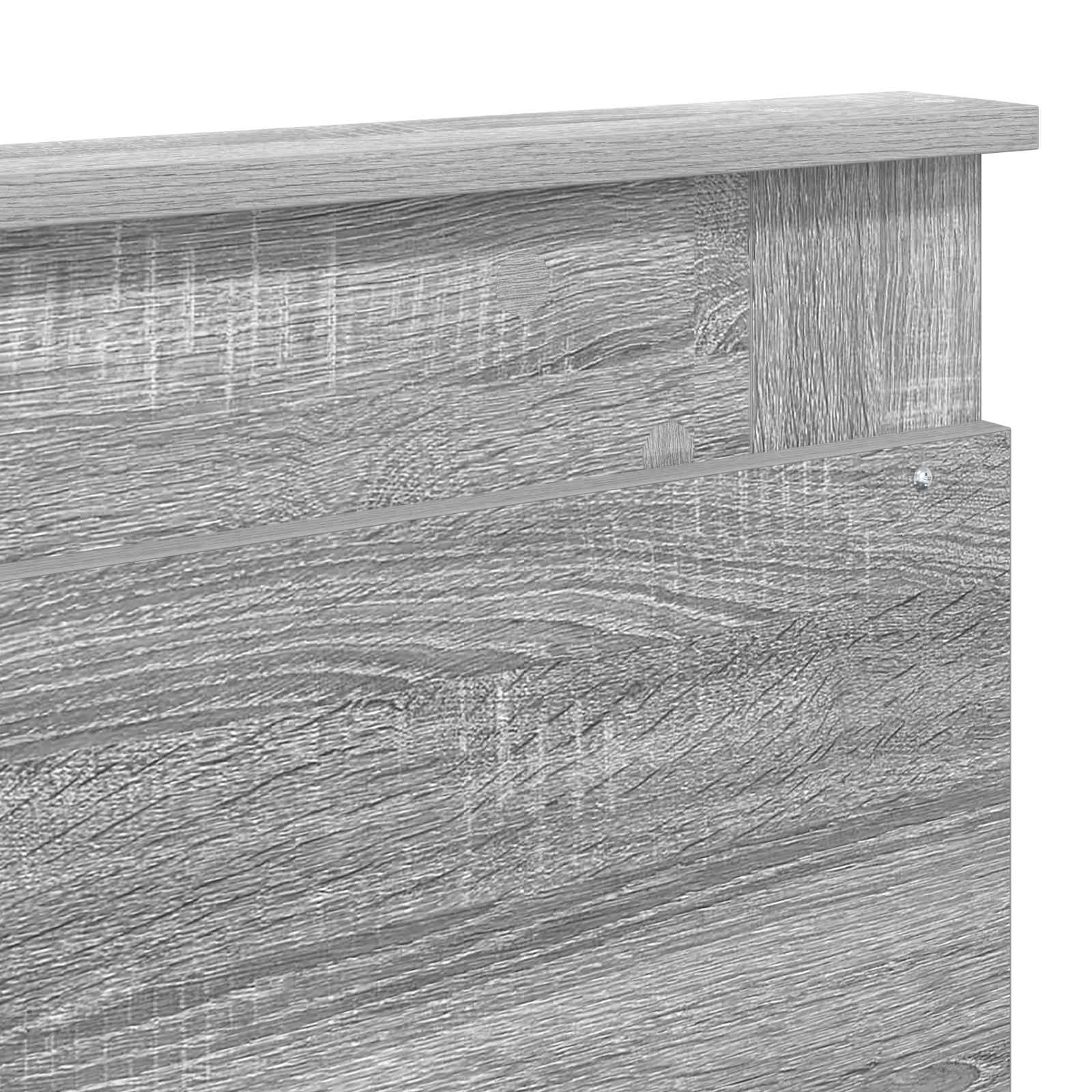 Sängram med huvudgavel Grå Sonoma 200 x 200 cm Massiv furu