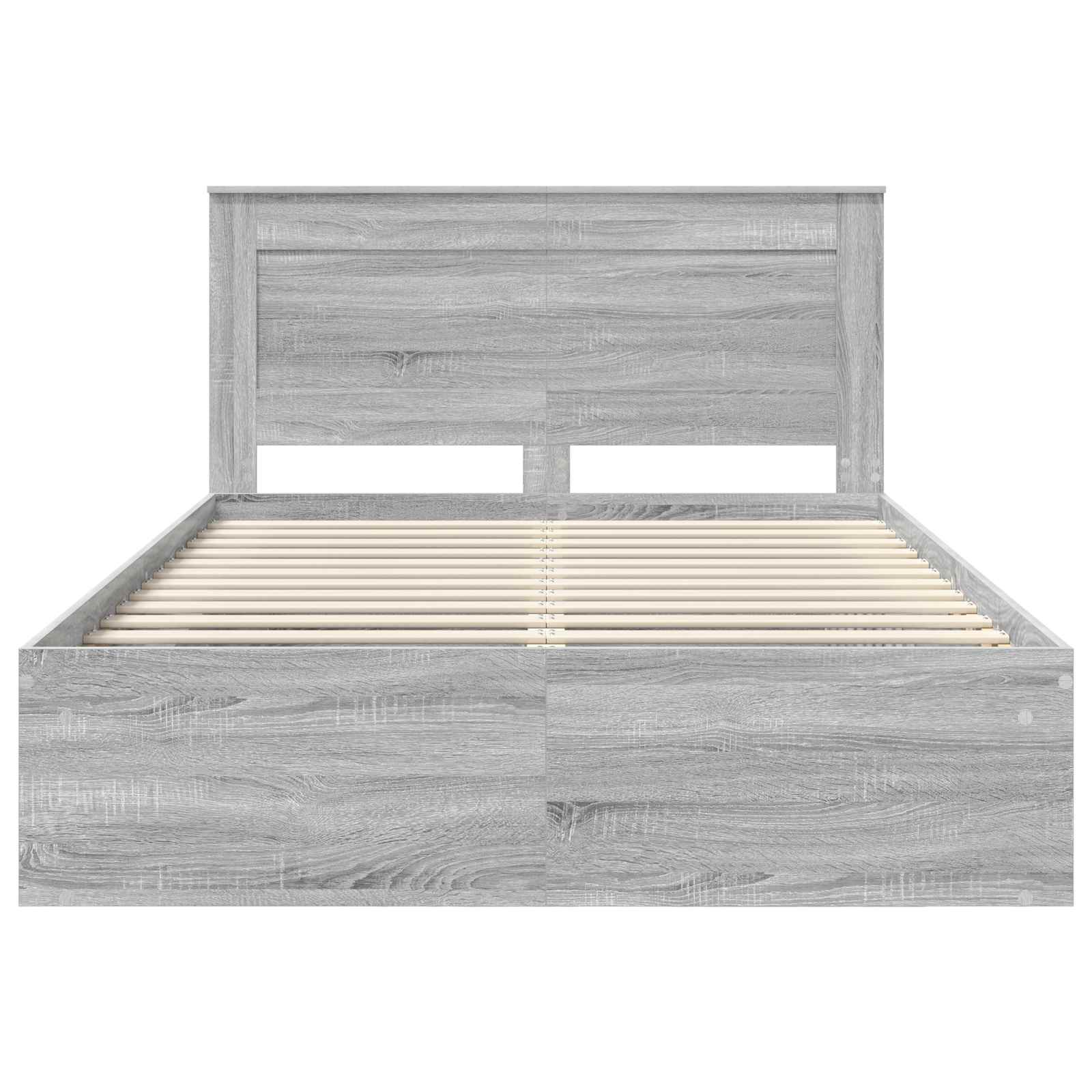Sängram med huvudgavel Grå Sonoma 150 x 200 cm Massiv furu