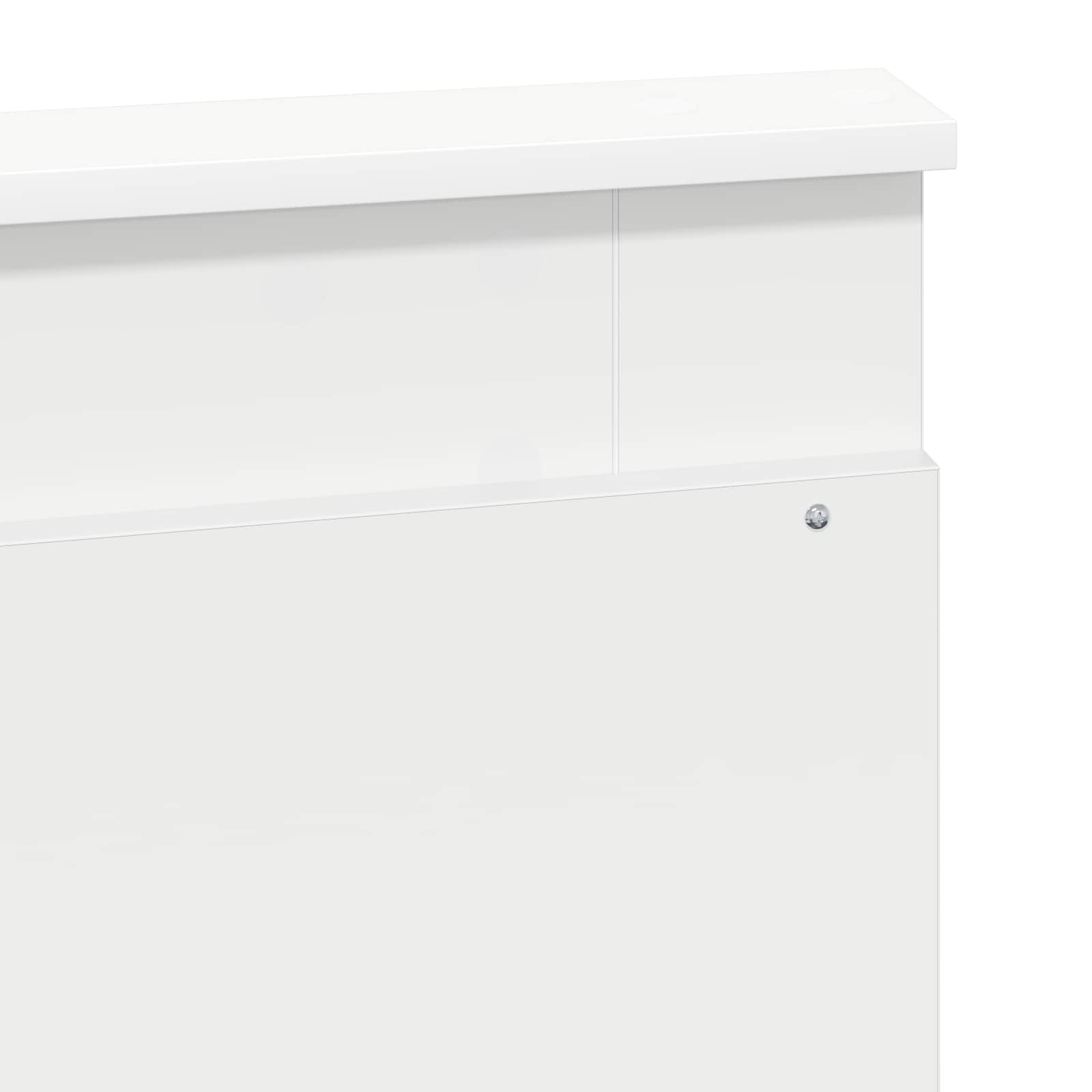 Sängram med huvudgavel Vit 120 x 200 cm Massiv furu