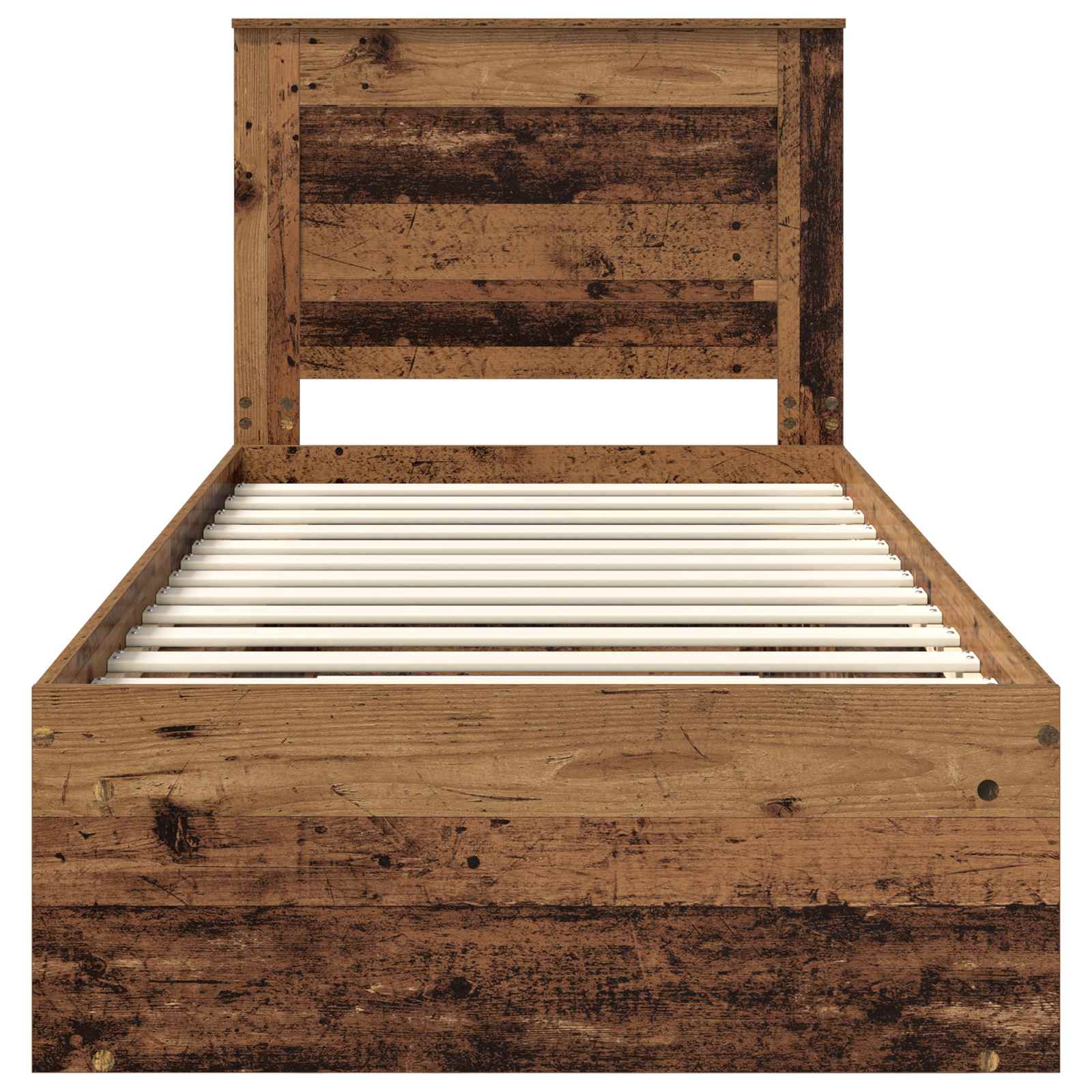 Sängram med huvudgavel Gammalt trä 100 x 200 cm Massiv furu