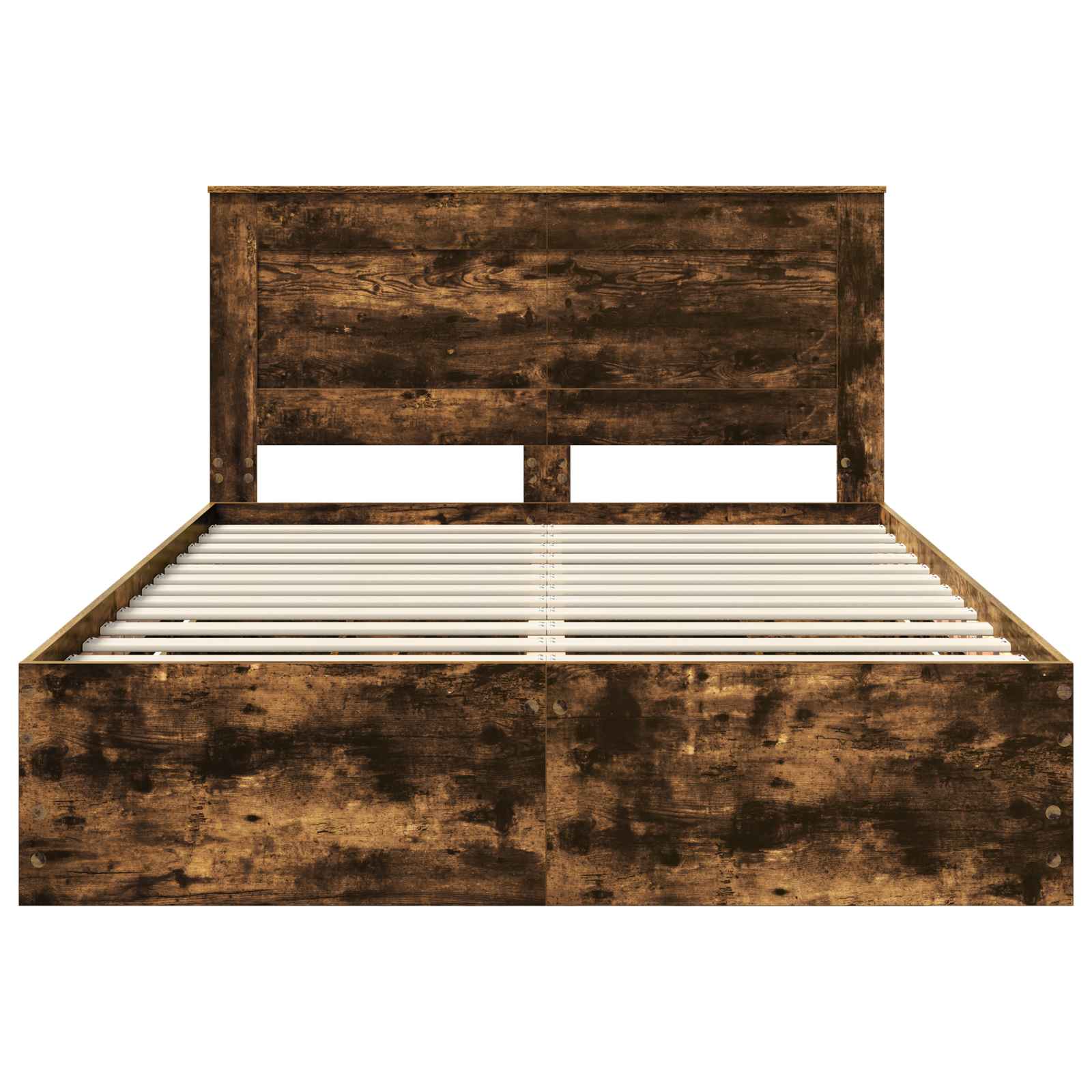 Sängram med låda med lagring Rökt ek 160 x 200 cm Ingenjörsträ