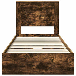 Förvaringssäng med låda Rökt ek 75 x 190 cm Konstruerat trä