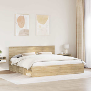 Sängram med huvudgavel Sonoma 200 x 200 cm Massiv furu