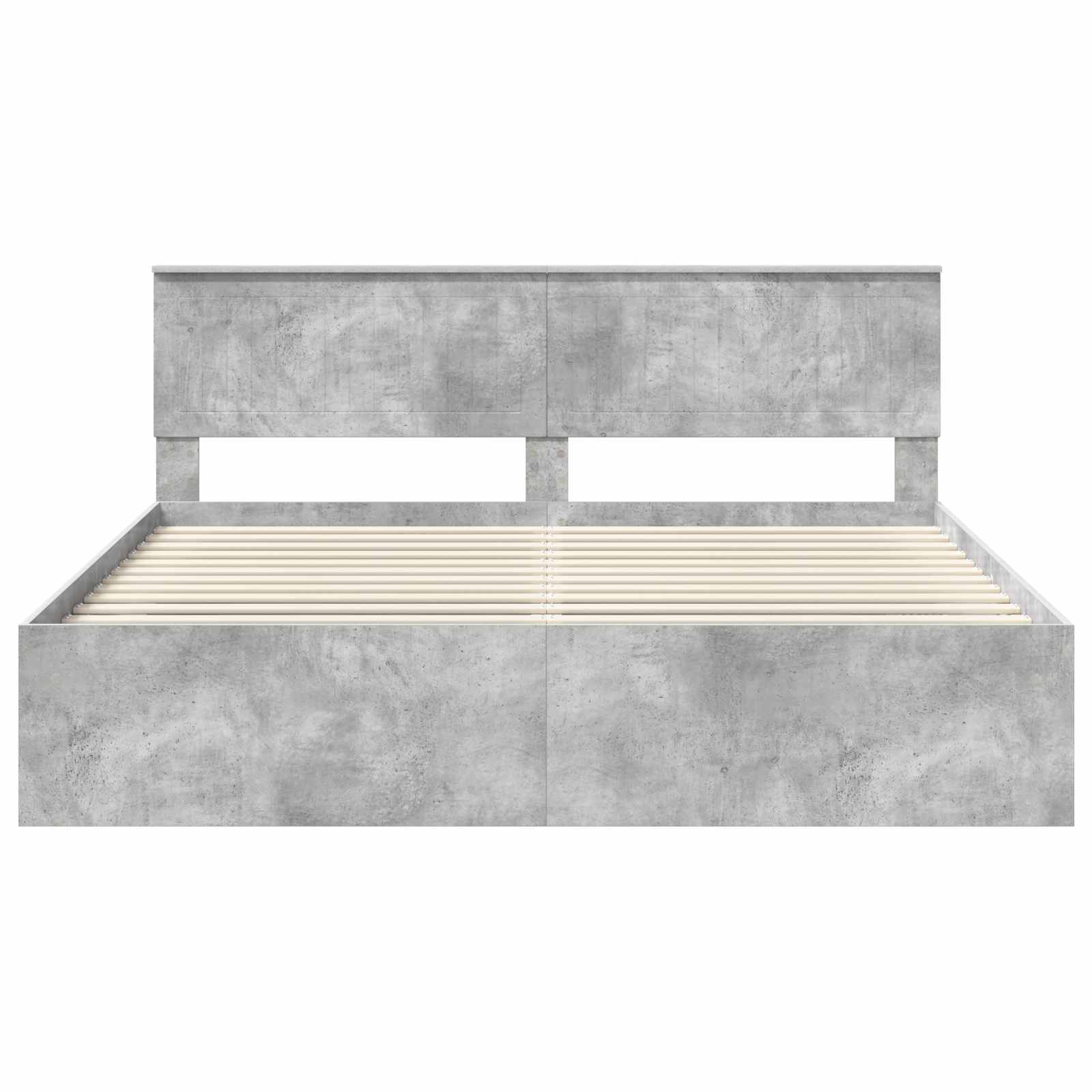 Sängram med huvudgavel Betong 180 x 200 cm Massiv furu