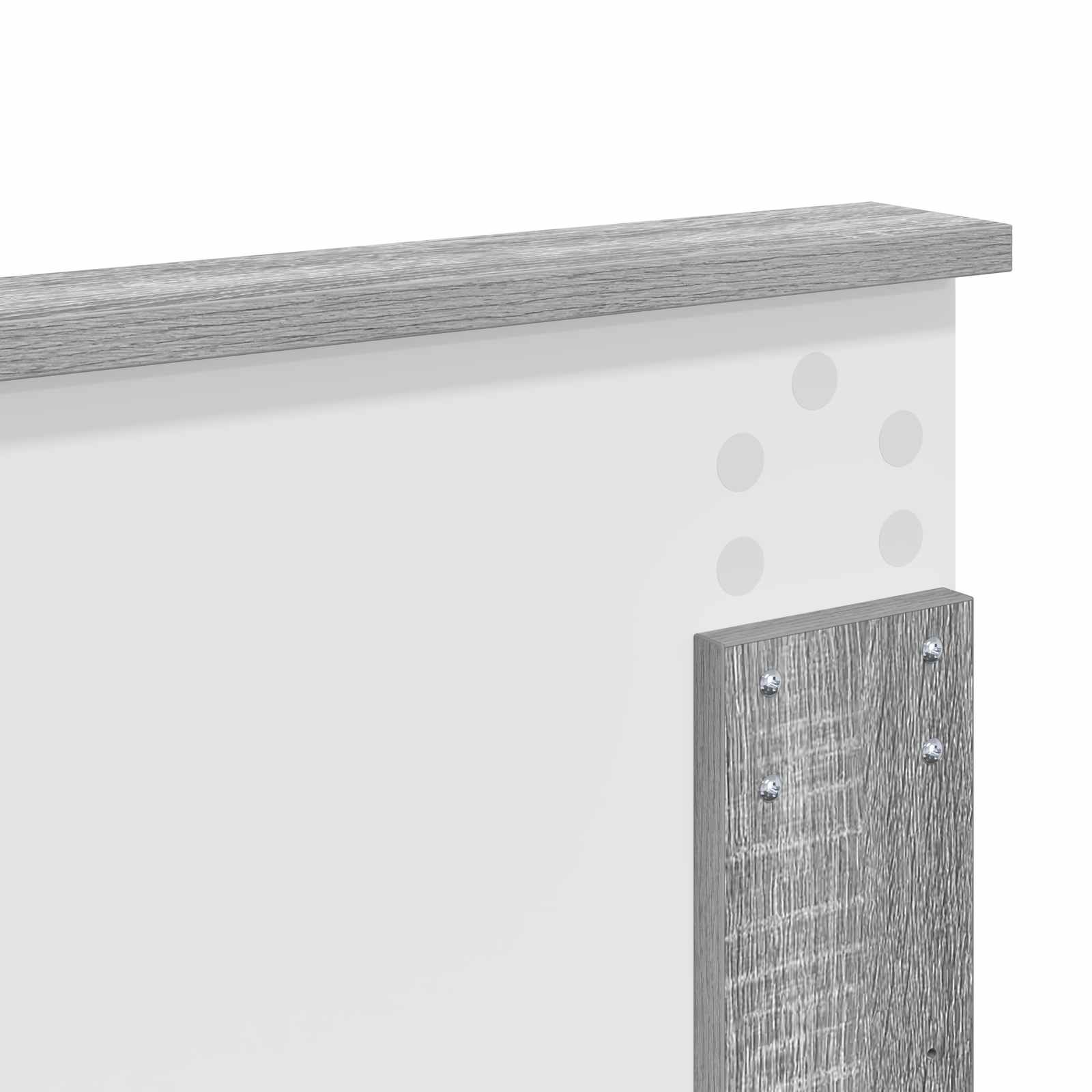 Sängram med huvudgavel Grå Sonoma 140 x 190 cm Massiv furu