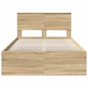 Sängram med huvudgavel Sonoma 120 x 200 cm Massiv furu