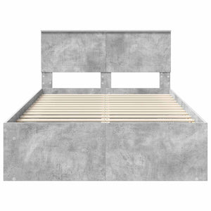 Sängram med huvudgavel Betong 120 x 190 cm Massiv furu