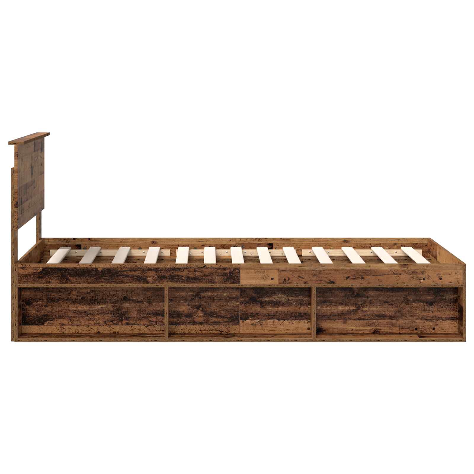 Sängram med huvudgavel Gammalt trä 90 x 190 cm Massiv furu