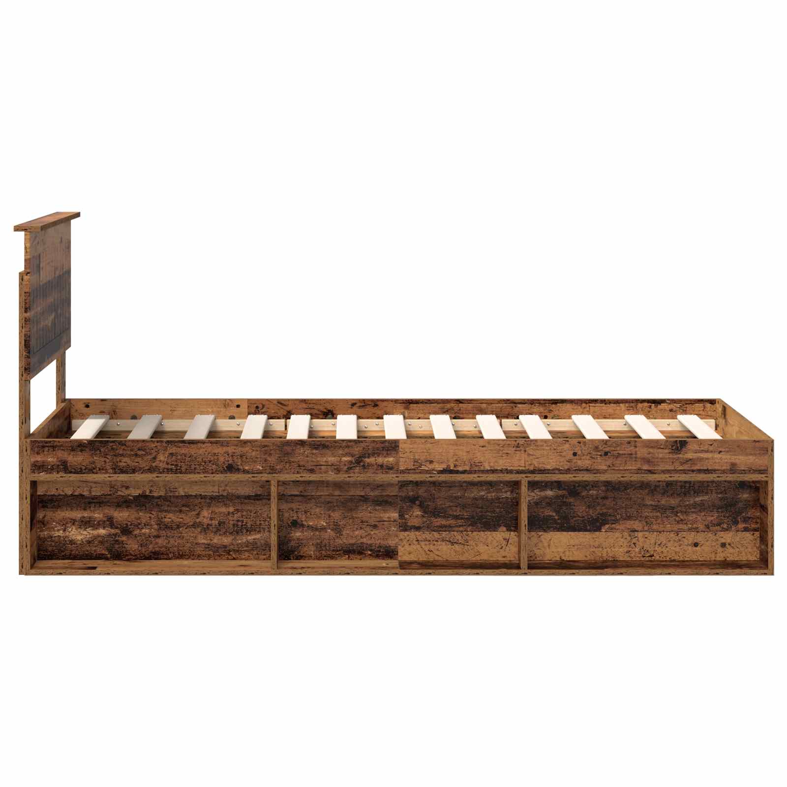 Sängram med huvudgavel Gammalt trä 75 x 190 cm Massiv furu