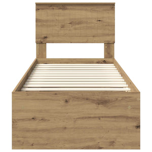 Sängram med huvudgavel Artisan Ek 75 x 190 cm Massiv furu