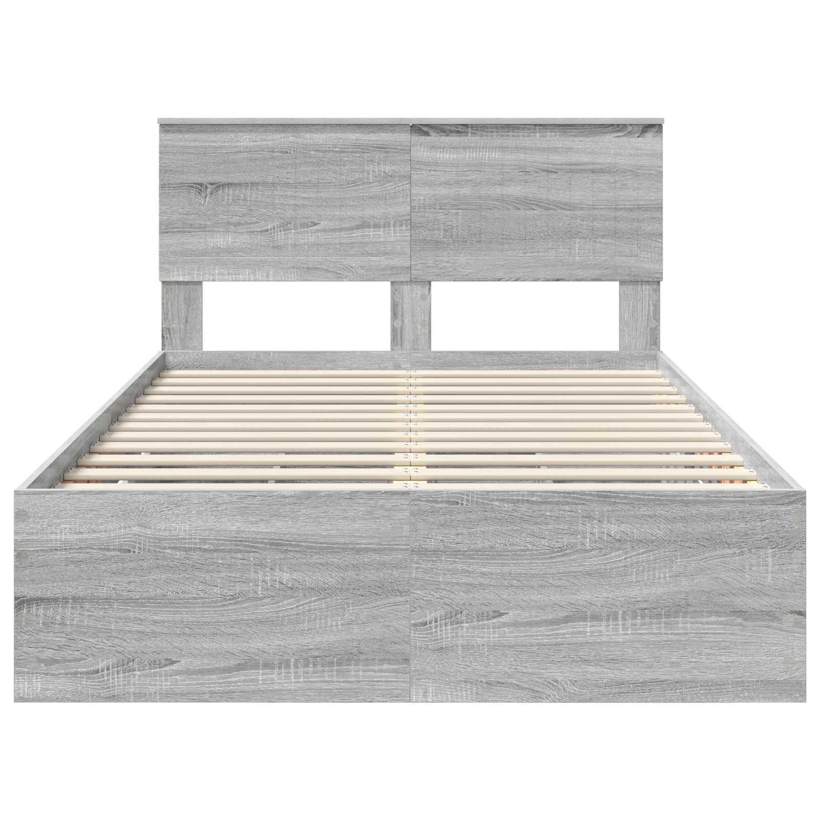 Sängram med låda Grå Sonoma 120 x 200 cm Ingenjörsträ