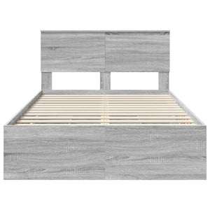 Sängram med låda Grå Sonoma 120 x 200 cm Ingenjörsträ