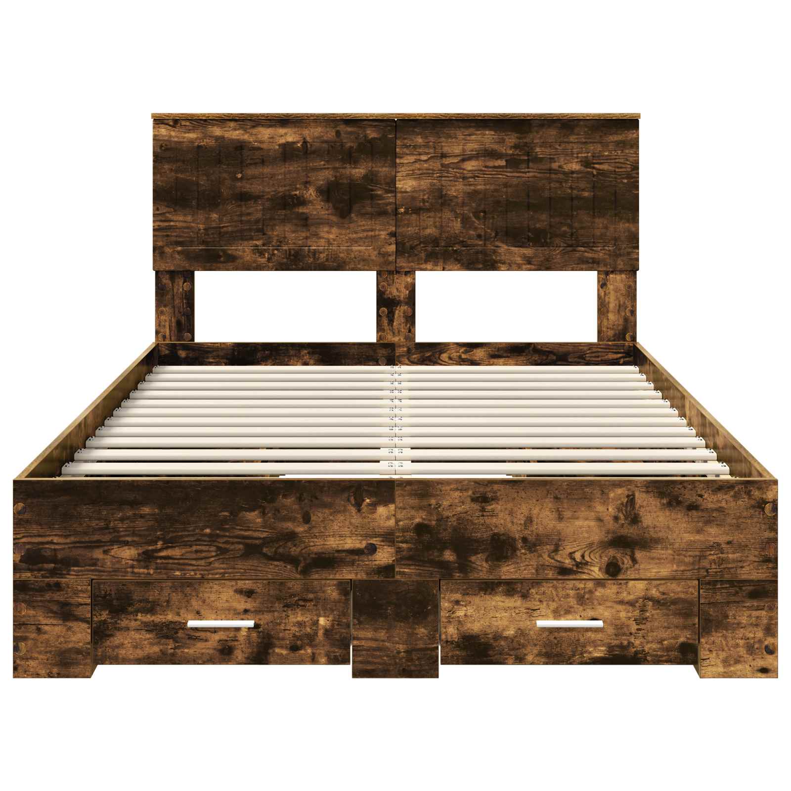 Sängram med huvudgavel Rökt ek 120 x 190 cm Konstruerat trä