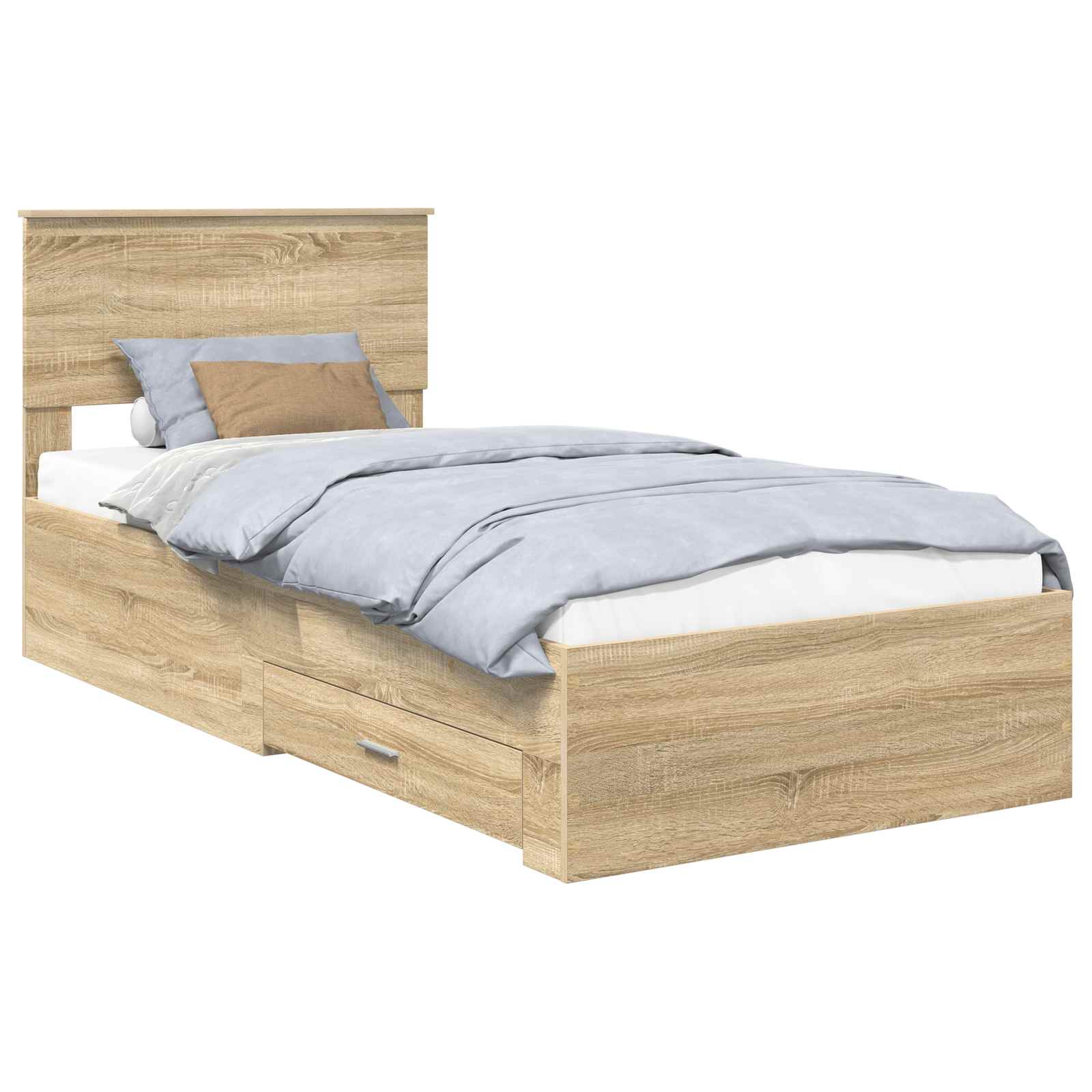 Sängram med låda Sonoma-ek 90 x 200 cm Konstruerat trä