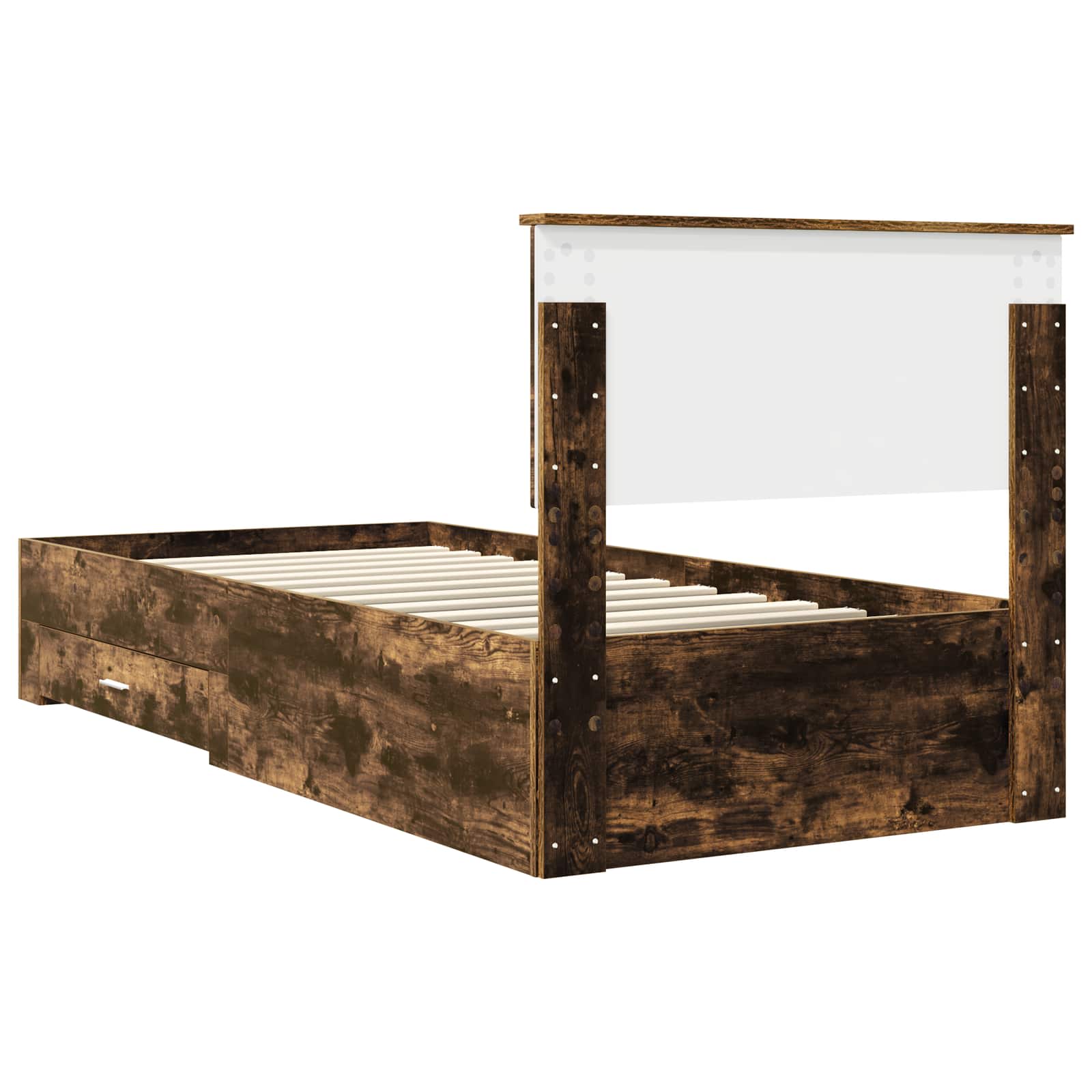 Sängram med huvudgavel Rökt ek 90 x 200 cm Konstruerat trä