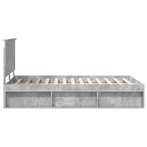 Sängram med huvudgavel Betong 120 x 200 cm Massiv furu