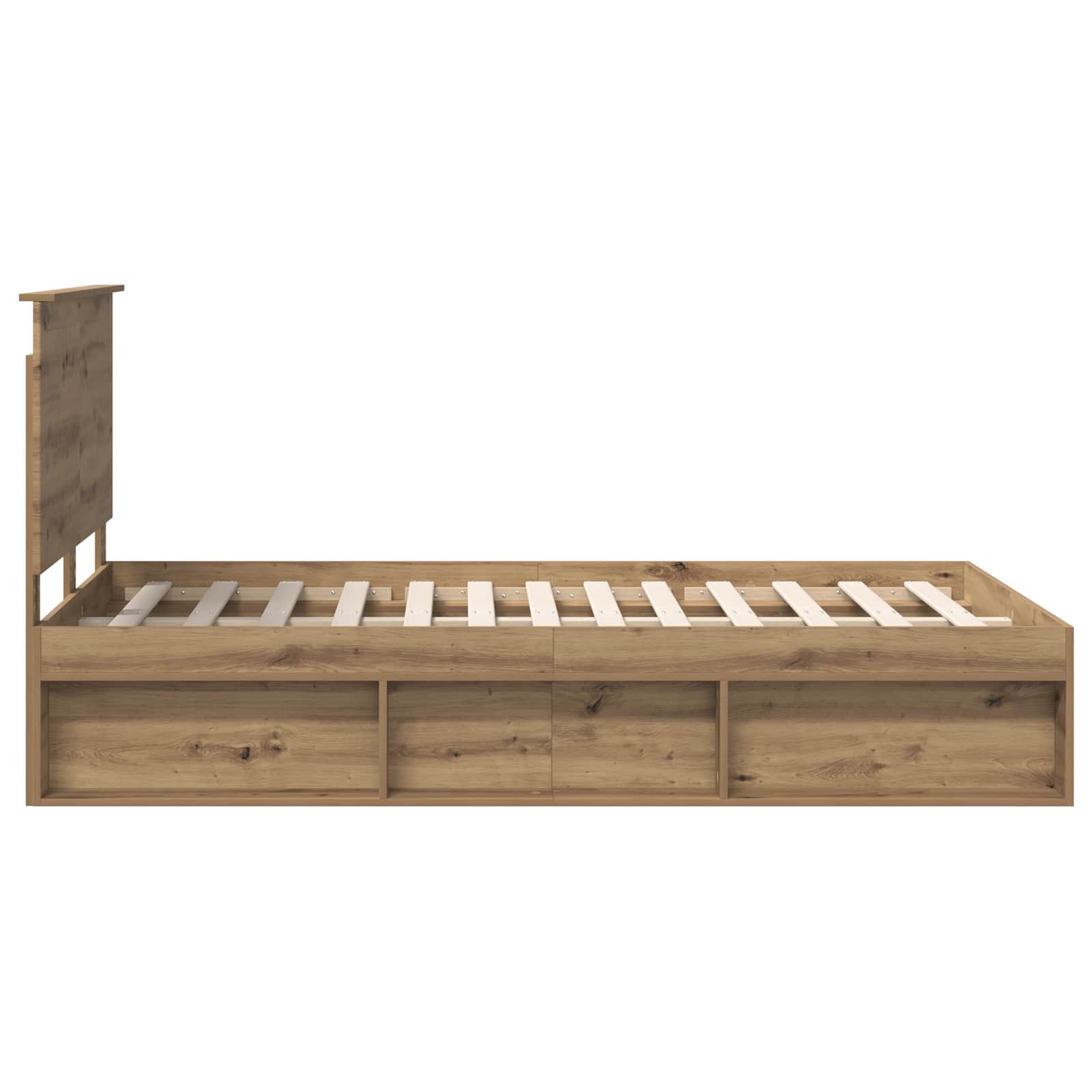 Sängram med huvudgavel Artisan Ek 120 x 190 cm Massiv furu