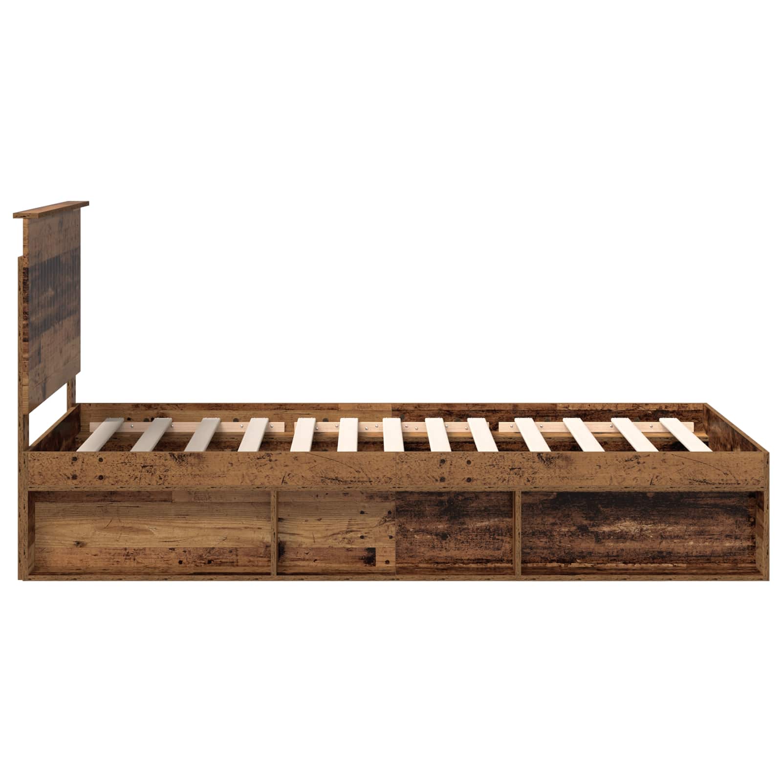 Sängram med huvudgavel Gammalt trä 100 x 200 cm Massiv furu