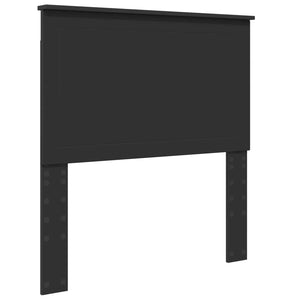 Sängram med huvudgavel Svart 90 x 190 cm Massiv furu