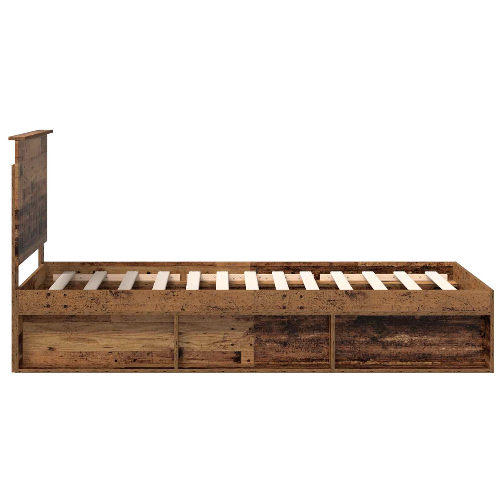 Sängram med huvudgavel Gammalt trä 90 x 190 cm Massiv furu