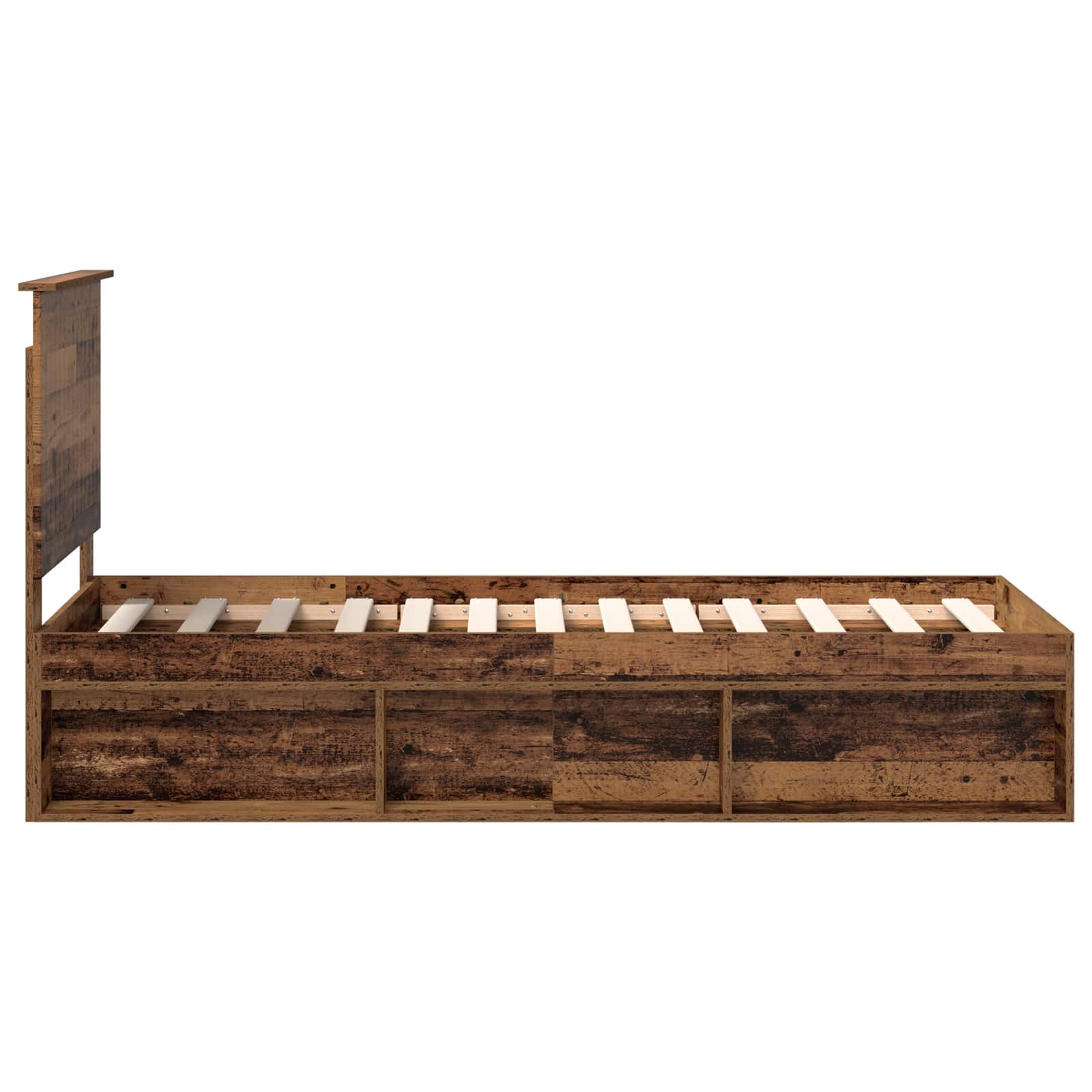 Sängram med huvudgavel Gammalt trä 75 x 190 cm Massiv furu