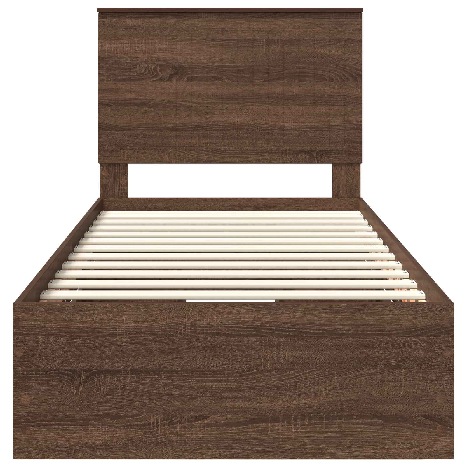 Sängram med låda med lagring Brun Ek 90 x 200 cm Ingenjörsträ