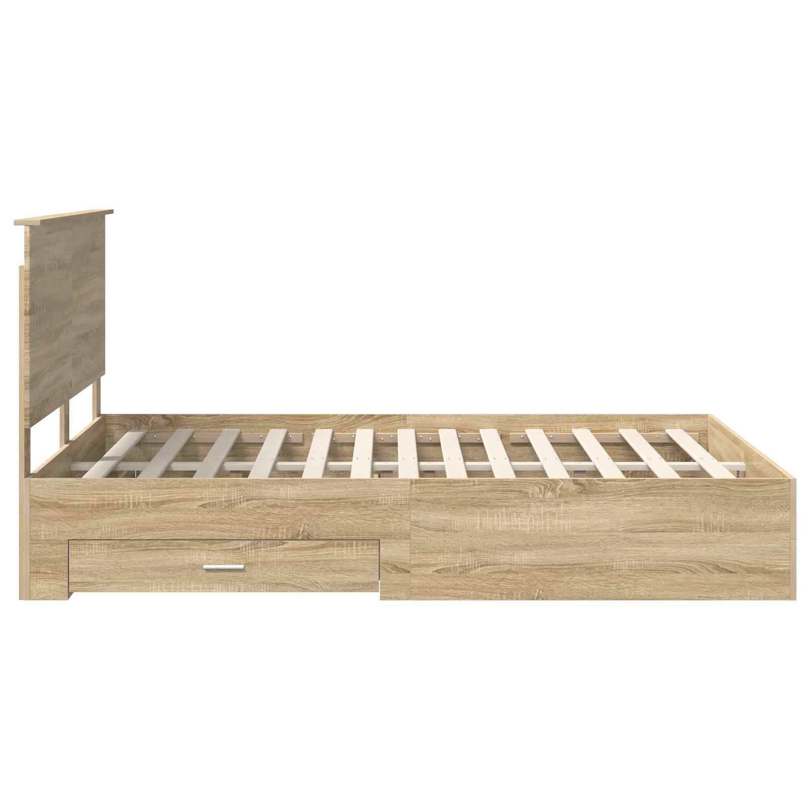 Sängram med huvudgavel Sonoma-ek 150 x 200 cm Konstruerat trä