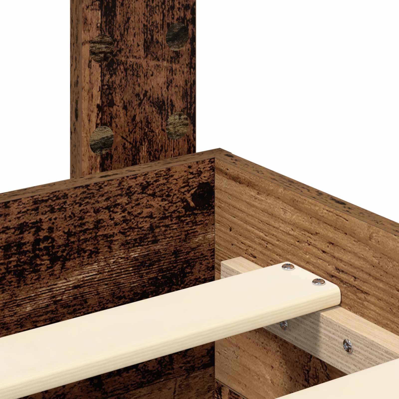 Sängram med huvudgavel Gammalt trä 120 x 190 cm Konstruerat trä