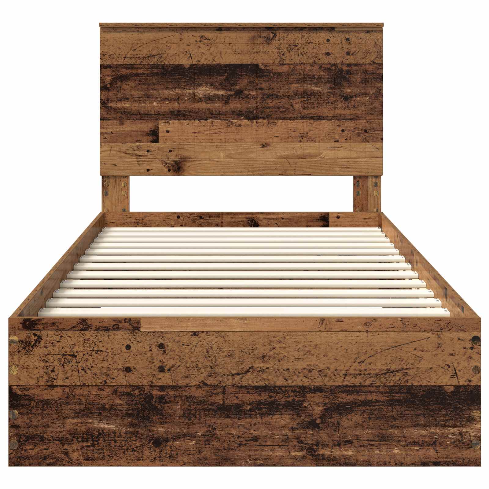 Sängram med huvudgavel Gammalt trä 100 x 200 cm Konstruerat trä
