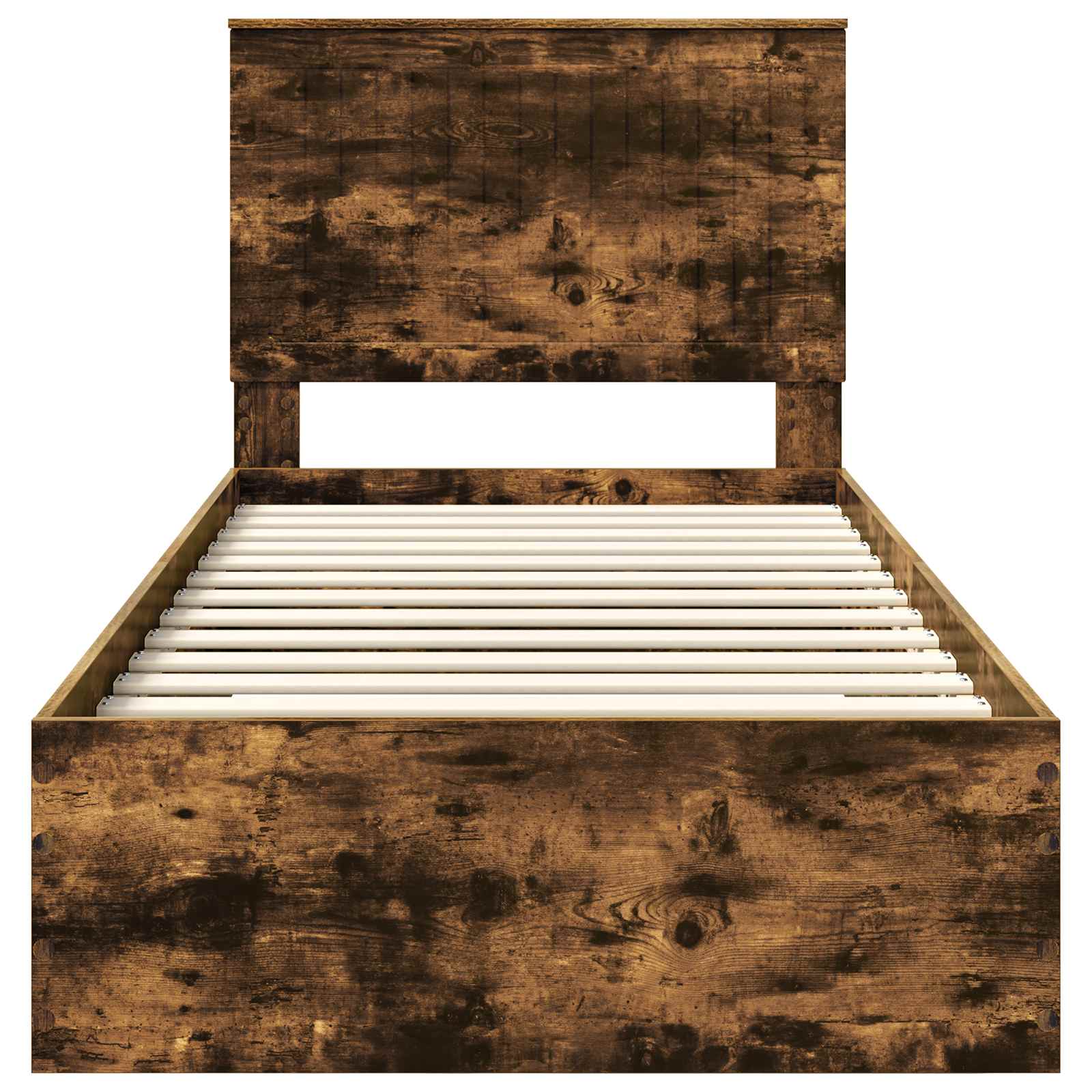Sängram med huvudgavel Rökt ek 90 x 200 cm Konstruerat trä