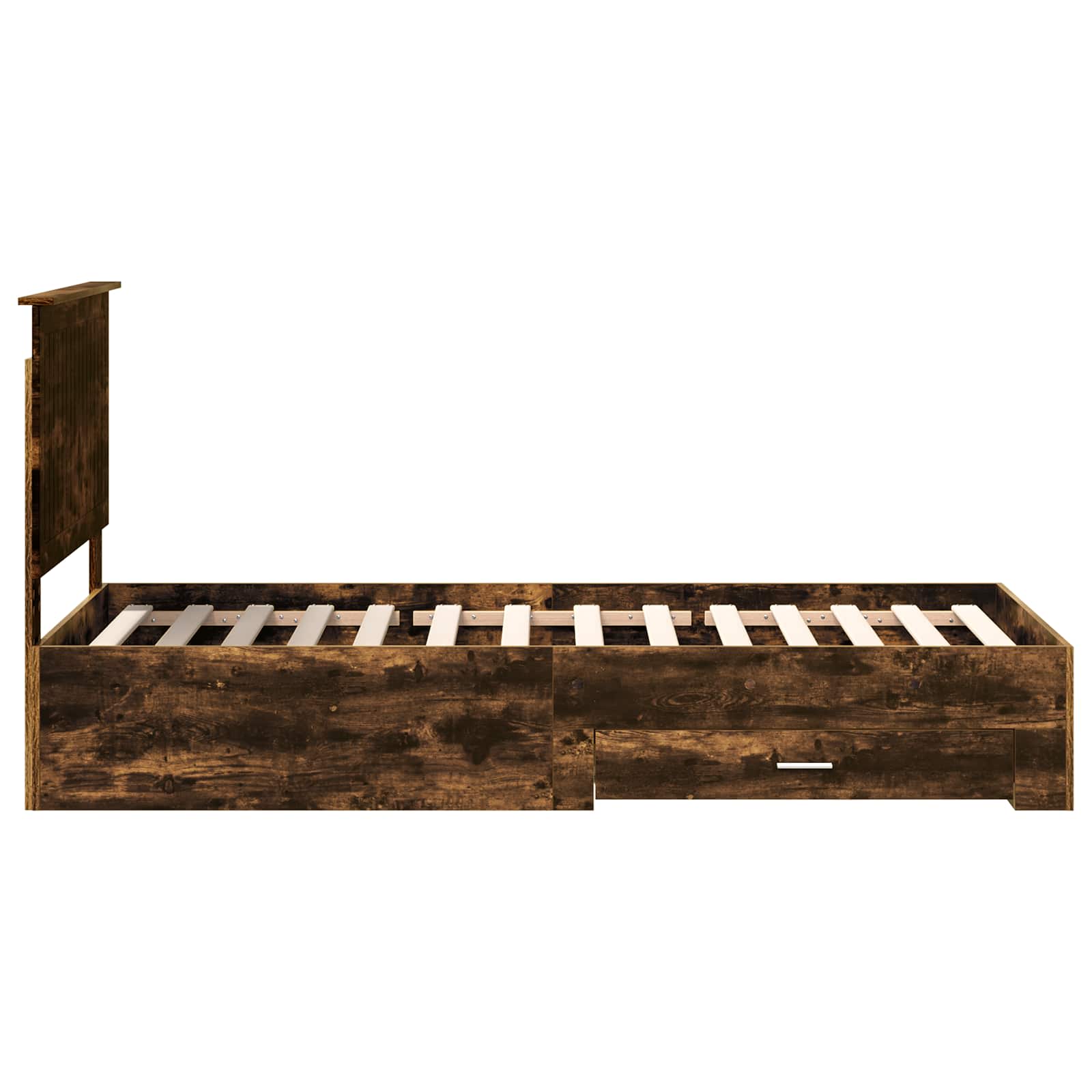 Sängram med huvudgavel Rökt ek 90 x 200 cm Konstruerat trä