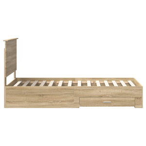 Sängram med huvudgavel Sonoma-ek 90 x 190 cm Konstruerat trä