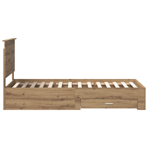 Sängram med huvudgavel Artisan Ek 90 x 190 cm Konstruerat trä