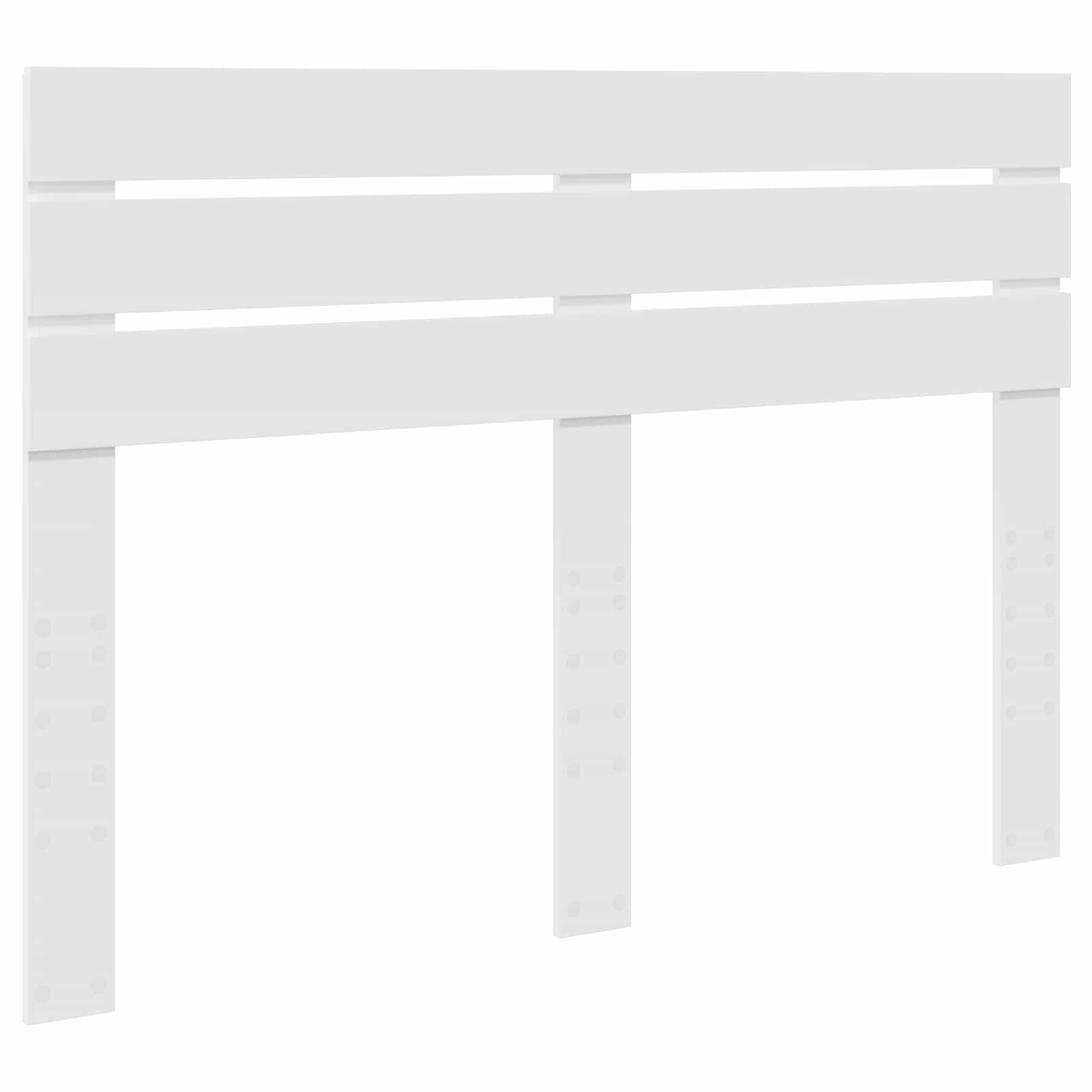 Sängram med huvudgavel Vit 140 x 190 cm Massiv furu