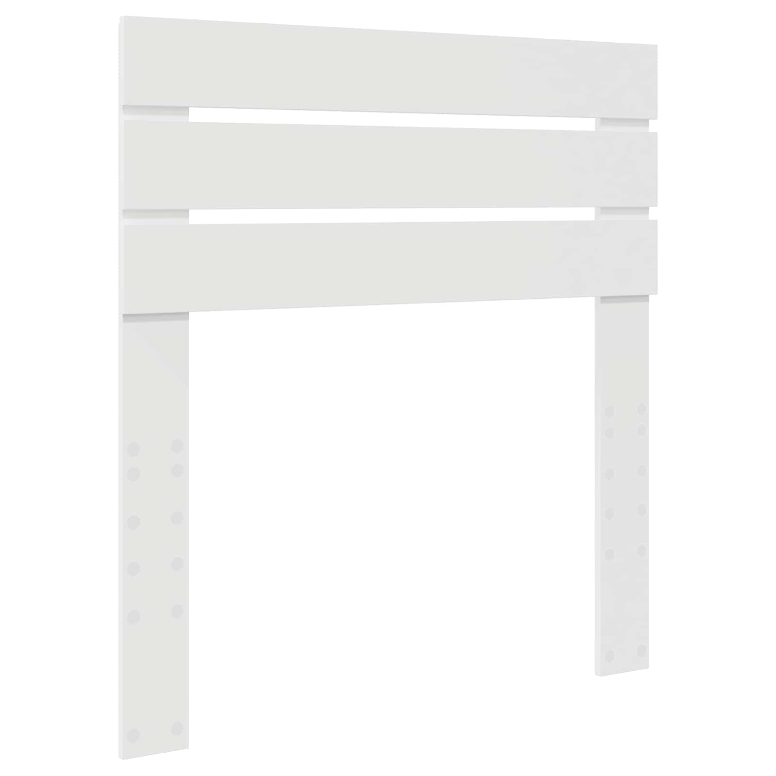 Sängram med huvudgavel Vit 90 x 190 cm Massiv furu